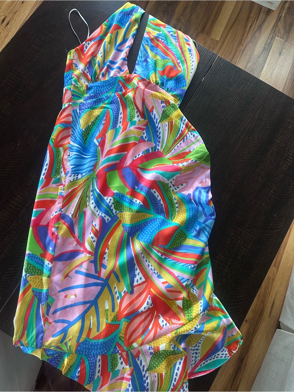 Sugarlips Backless Dress in Bright Multicolor Tropical Print
